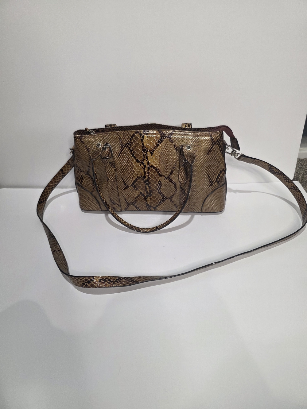 Source Unknown Brown Snake-Print Shoulder Bag